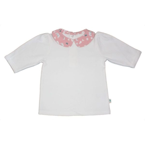 Organic Cotton Pink Butterfly Collar Jersey Tshirt