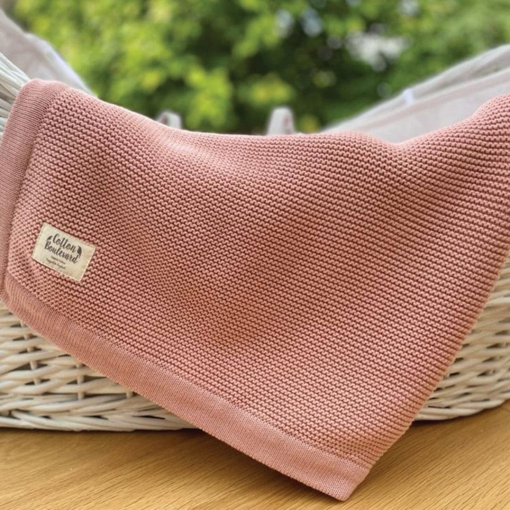 Organic Cotton Blanket in basket