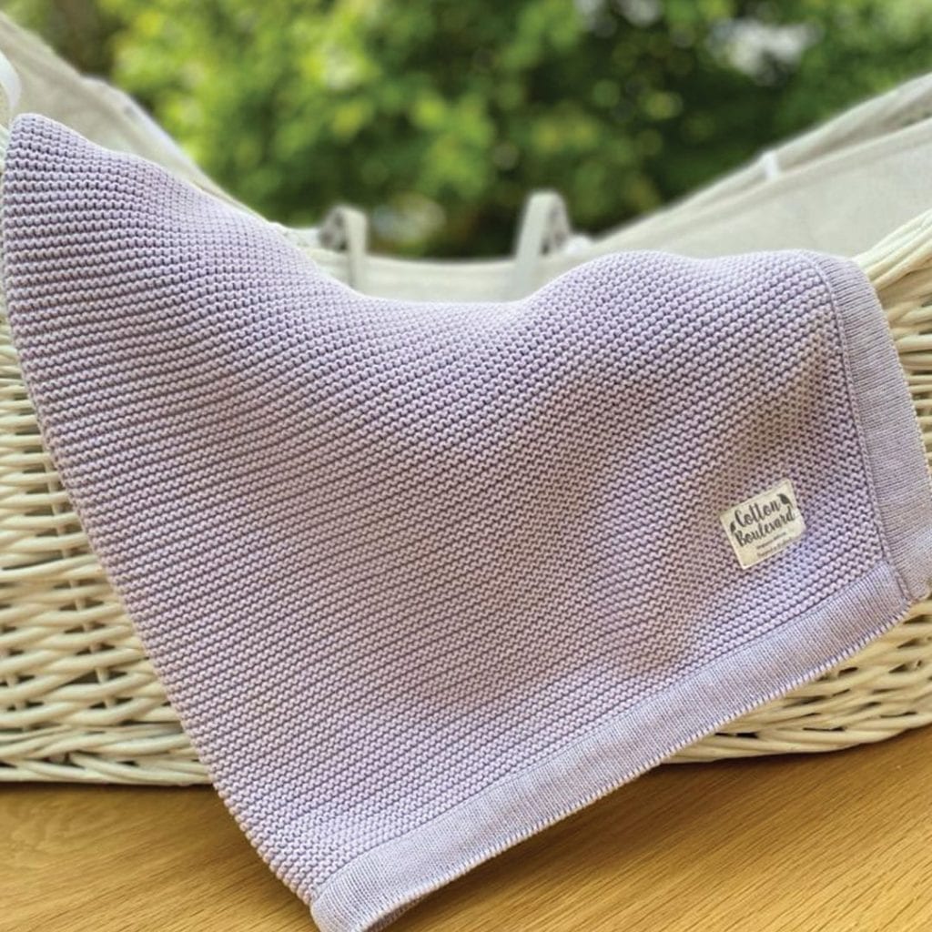 Organic Cotton Blanket in basket